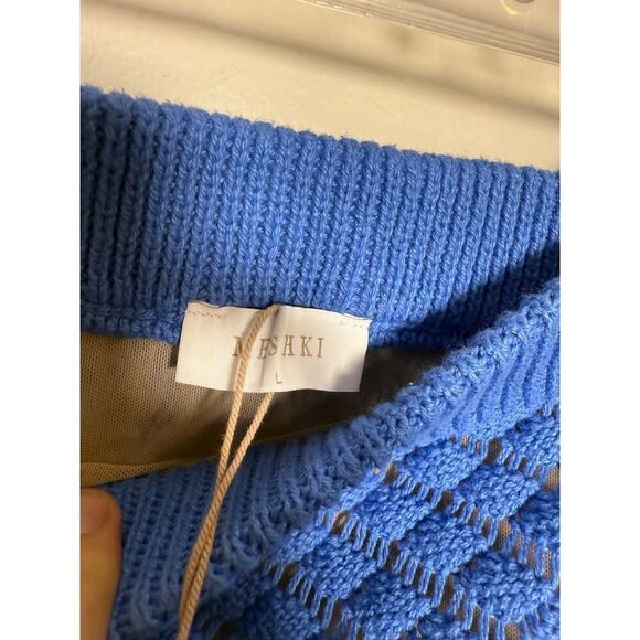 Meshki Lorenza Knit A-Line Mini Skirt in Periwinkle Sz. L - Picture 5 of 9